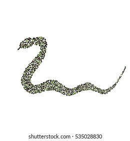 Snake symbol from circles on the white background