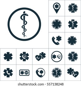 snake symbol icon, medical signs set on white background