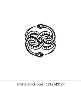 Snake Symbol Logo. Tattoo Design. Vector Illustration.