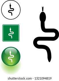 snake symbol sign and button