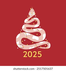  Snake symbol of the year 2025. Chinese New Year. Holiday. Vector illustration.