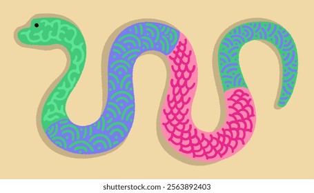 Snake symbol of the year 2025 vector illustration. Not AI