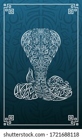 Snake symbols, grunge cobra logo banner, serpent poster design.
