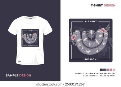 Vector de diseño de camiseta de serpiente