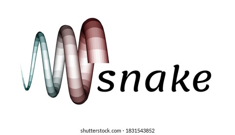 Snake tail logo rounded centered side view