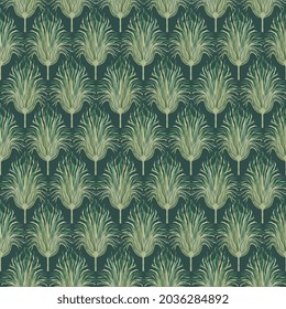 Snake in tall grass seamless repeat vector pattern. Surface design for fabric, wallpaper, wrapping paper, scrapbooking, invitation cards. Light and dark green colors.
