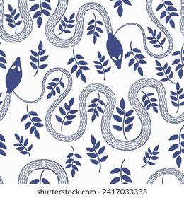 Snake tattoo background for fabrics, textiles, packaging and wallpaper. Vector illustration	