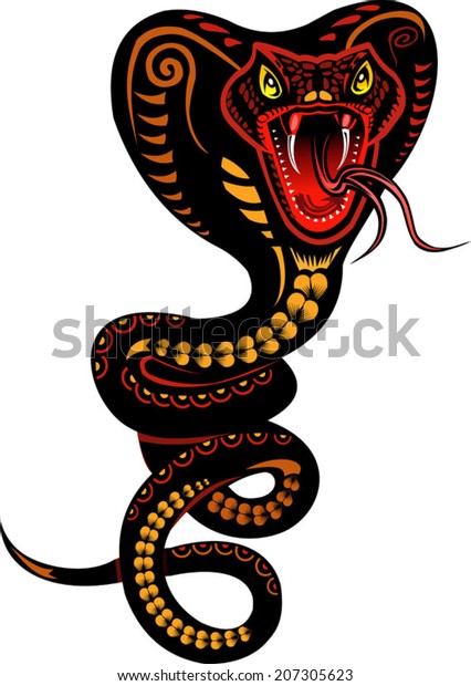 Snake Tattoo Cobra Stock Vector (Royalty Free) 207305623 | Shutterstock