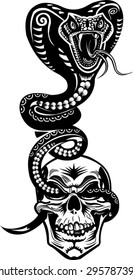 Snake Tattoo Cobra and Skull