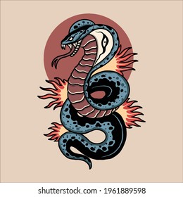 snake tattoo illustration vector design