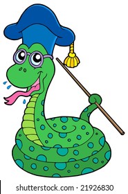 Snake teacher - vector illustration.