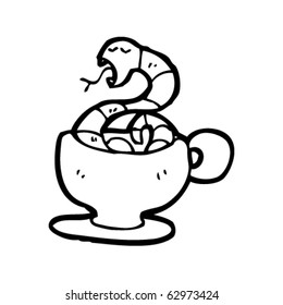 Schlange im Teakopfkartoon