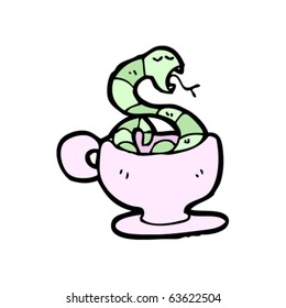 snake in a teacup cartoon