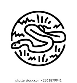 snake terrarium animal line icon vector. snake terrarium animal sign. isolated contour symbol black illustration