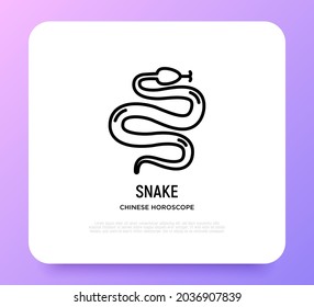 Snake thin line icon. Modern vector illustration for Chinese horoscope.