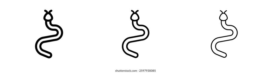Snake thin line vector icon set.