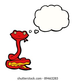 caricatura de serpiente con burbuja de pensamiento