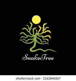 snake tree logo silhouette of abstract snake tree vector illudtratiobs