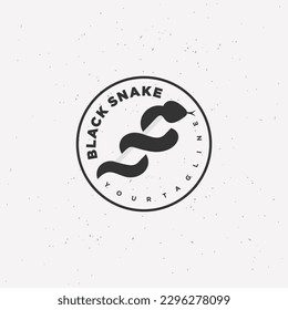 snake and tree or stick logo negative space design inspiration