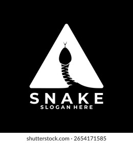 Modelo de vetor de design de logotipo de cobra e triângulo