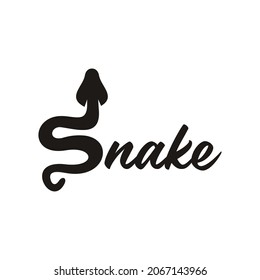 snake typography logo vector illustration