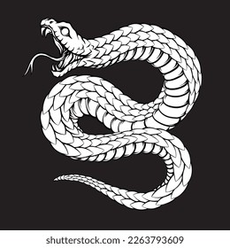 Snake vector art illustration, hand drawn style