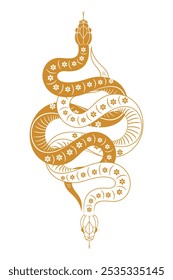 Snake vector. Chinese New Year 2025 elements, Tatto, Stencil.