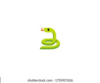 Snake vector flat icon. Isolated green snake emoji illustration 