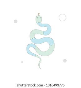snake vector flat illustration on white background