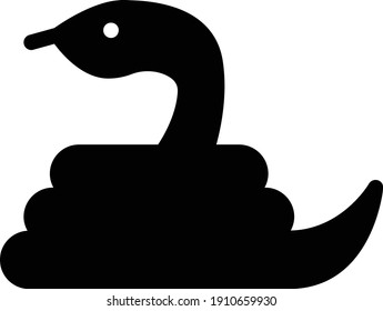 snake vector glyph flat icon