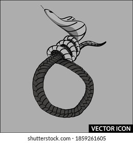 snake vector icon in the form of a rope noose