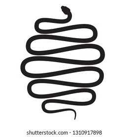 Snake vector icon. Long cobra python snake creeping silhouette