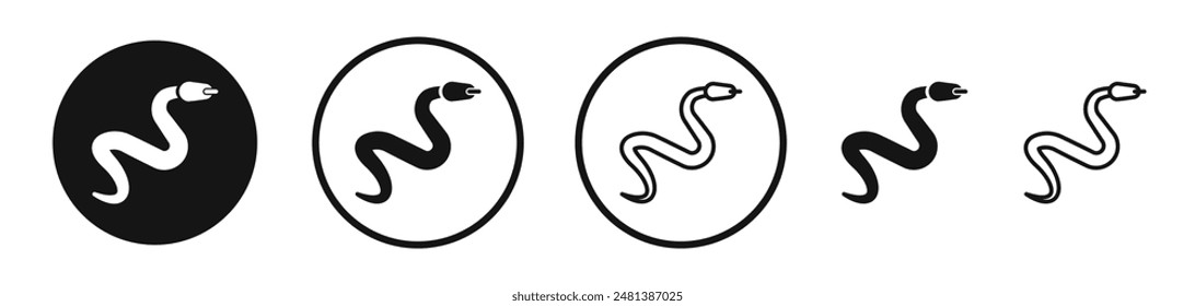 Snake vector icon set in black and white color.