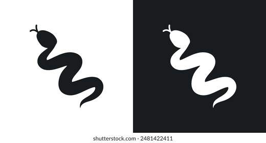 Snake vector icon set in black color.