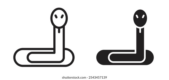 Icono de Vector de serpiente en negro.