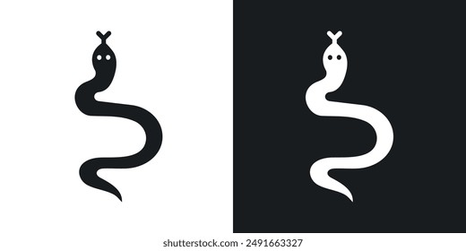 Snake vector icon set in solid style.