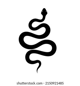 snake vector icon silhouette flat Minimal viper logo design Illustration