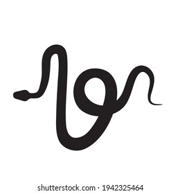 Snake vector icon. Viper symbol, serpent sign, anaconda simple silhouette isolated on white background
