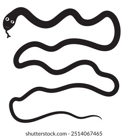 Snake vector icon. Viper symbol, serpent sign, anaconda simple silhouette isolated on white background