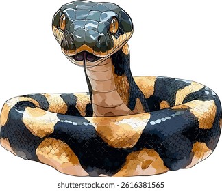 Snake Vector Illustration Isolated on White Background.