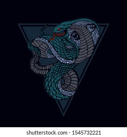 snake vector illustration, king cobra vector.