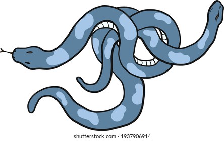 Snake vector illustration on background.Poster design snake Reptile for printing and tattoo.Zodiac sign vector such as a gemini.