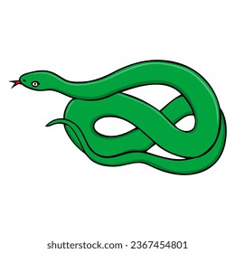 snake vector illustration,isolated on white background,top view