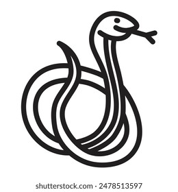 Snake Vector Line Icon Design