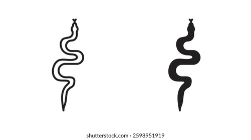 Snake vector line icon illustration collection.
