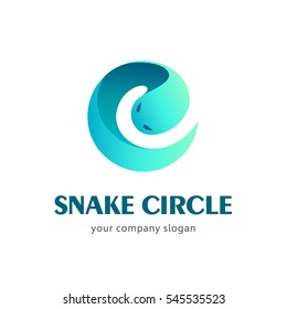 Snake vector logo design template. 