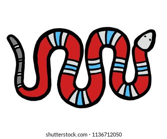 Snake vector red color on white  background. Animal vector.