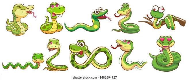 snake vector set graphic clipart design