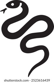 Snake Vector Silhouette , Snake Illustration , Snake Art Hand Drawn Line Art