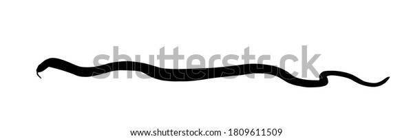 白い背景に蛇のベクターシルエット 黒蛇の入れ墨 毒蛇のシンボル 死に至る毒 医学や薬学の象徴 のベクター画像素材 ロイヤリティフリー